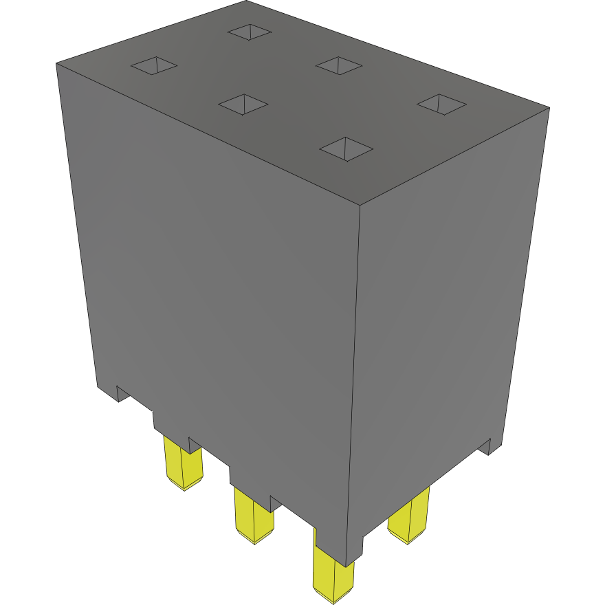 Samtec-SQT-103-01-LM-D Steckverbinderleisten und Leiterplattenbuchsen Conn Socket Strip SKT 6 POS 2mm Solder ST Top Entry Thru-Hole Layer