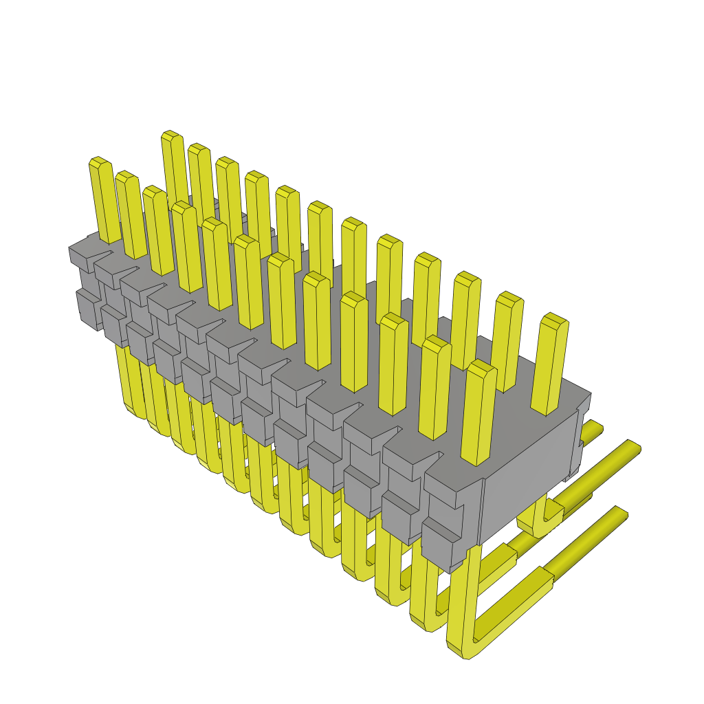 Samtec-TMS-112-02-L-D-RA Piastre connettori e prese PCB Conn Unshrouded Header HDR 24 POS 1.27mm Solder RA Side Entry Thru-Hole Tube