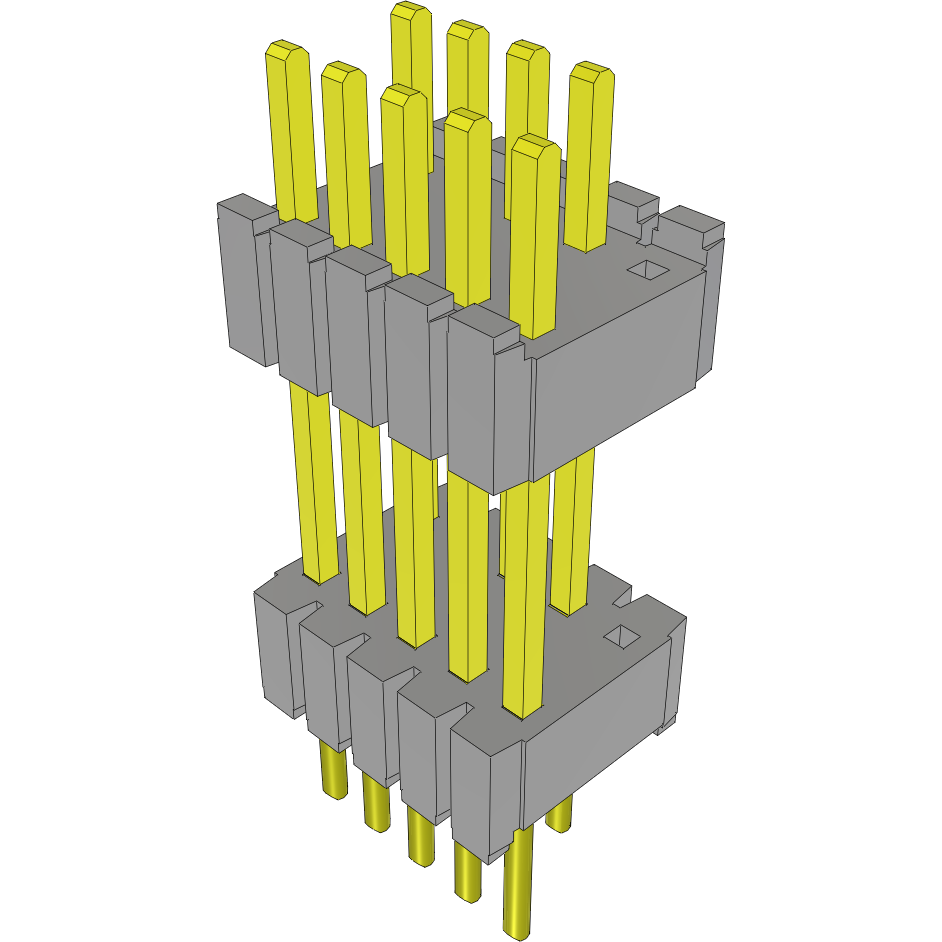 Samtec-DWM-05-55-G-D-400-010 连接器插头及 PCB 插座 Conn Board Stacker HDR 10 POS 1.27mm Solder ST Thru-Hole Layer