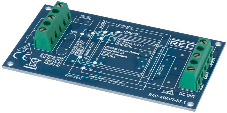 RECOM Power-RAC-ADAPT-ST-1 Power Supply Accessories Adapter Board For AC to DC Power Supplies Bag