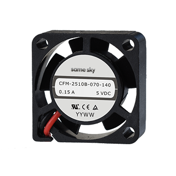 Same Sky (formerly CUI Devices)-CFM-2510B-1130-275-20 Gebläse und Lüfter DC Fan Axial Ball Bearing 12V 10.8V to 13.2V 2.51CFM 27.5dB 25 X 25 X 10mm