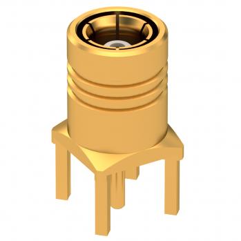 Radiall-R114425000 RF-Steckverbinder Conn SMB 0Hz to 4GHz 50Ohm Solder ST Thru-Hole F Gold Over Nickel