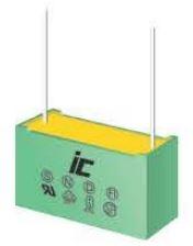 Illinois Capacitor-154MKP275KE Kondensator, Kunststofffilm Cap Film Suppression X2 0.15uF 310VAC PP 10%( 18 X 5 X 10.5mm) Radial Plastic Rectangular Can 15mm 110°C