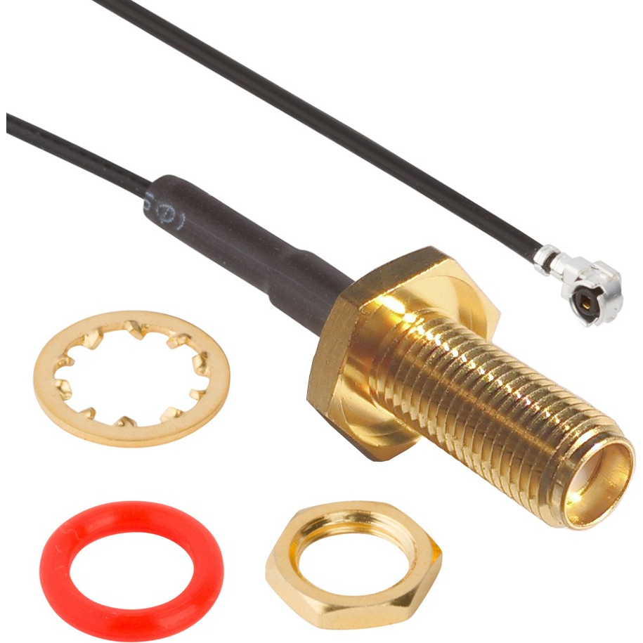 Amphenol RF-336319-12-0100 Montaje de cables coaxial Cable Assembly 1.13mm Cable 0.1m SMA to AMC F-PL Bag