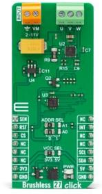 MikroElektronika-MIKROE-5910 Cartes et kits de développement de gestion de la puissance TMC6300 Motion Motor Control Click Board