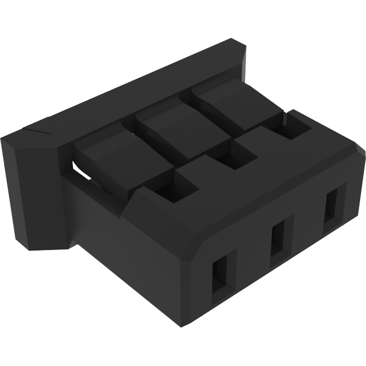 Amphenol Communications Solutions-10125836-03-001SP Einzeladersteckverbinder, Gehäuse Conn Housing PL 3 POS 1.2mm Crimp ST Cable Mount Black Bag