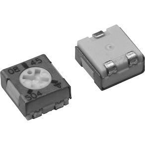 Vishay-TS53YL204MR10 Resistor, capacitores variables, potenciómetres y reostates Res Cermet Trimmer 200K Ohm 20% 0.25W(1/4W) 1(Elec)/1(Mech)Turns 2.5mm (5 X 6.4 X 2.7mm) Gull Wing SMD T/R