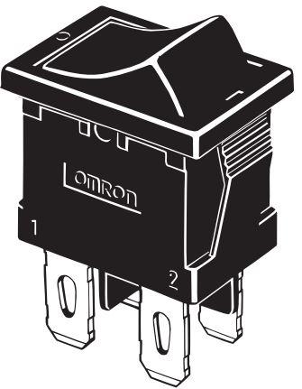 Omron-A8L-21-11N1 Wippschalter Switch Rocker ON OFF DPST Solder Lug Curved Rocker 10A 250VAC 50000Cycles Box