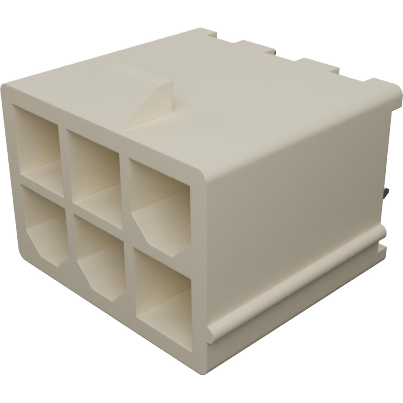 Molex-0444720655 Steckverbinderleisten und Leiterplattenbuchsen Conn Wire to Board HDR 6Power POS 4.2mm Solder ST Top Entry Thru-Hole Mini-Fit HCS Tray