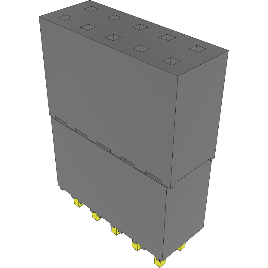 Samtec-ESQ-105-33-G-D Steckverbinderleisten und Leiterplattenbuchsen Conn Elevated Socket SKT 10 POS 2.54mm Solder ST Top Entry Thru-Hole Bulk