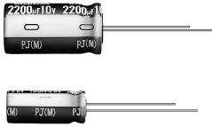 Nichicon-UPJ1J820MPD1TA Kondensator, Aluminium Cap Aluminum Lytic 82uF 63V 20% (8 X 20mm) Radial 5mm 0.385A 3000h 105°C Ammo