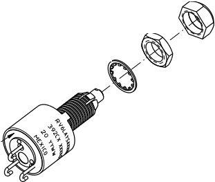 Honeywell-392C2100K Widerstandstrimmern, Potenziometern und Regelwiderstande Res Conductive Plastic POT 100K Ohm 10% 0.5W(1/2W) 1(Elec)/1(Mech)Turns 3.18mm (13.08 X 32.54mm) Pin Panel Mount