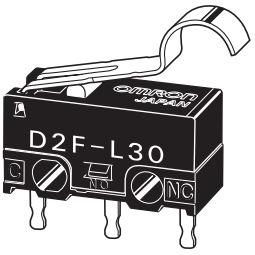 Omron-D2F-01FL30-D3 Azione interruttore Switch Snap Action N.O./N.C. SPDT Simulated Roller Lever 0.1A 30VDC 0.3N Screw Mount Solder