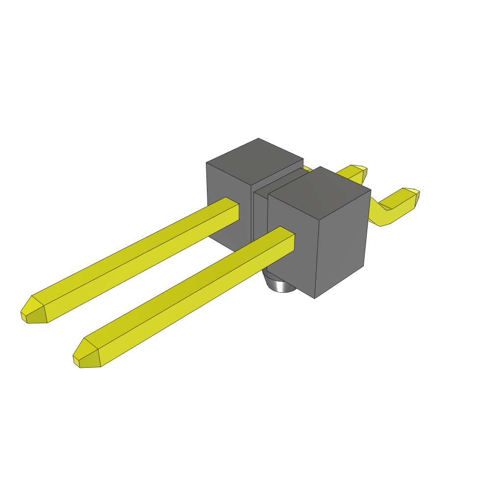 Samtec-TSM-102-02-L-SH-A Embases de raccordement et réceptacles PCB Conn Unshrouded Header HDR 2 POS 2.54mm Solder RA Side Entry SMD Tube