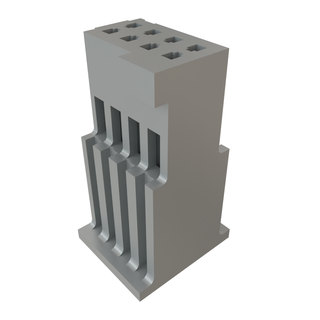 Samtec-ISDF-04-D 分立接线罩连接器 Conn Housing RCP 8 POS 1.27mm Crimp ST Cable Mount Black Tube