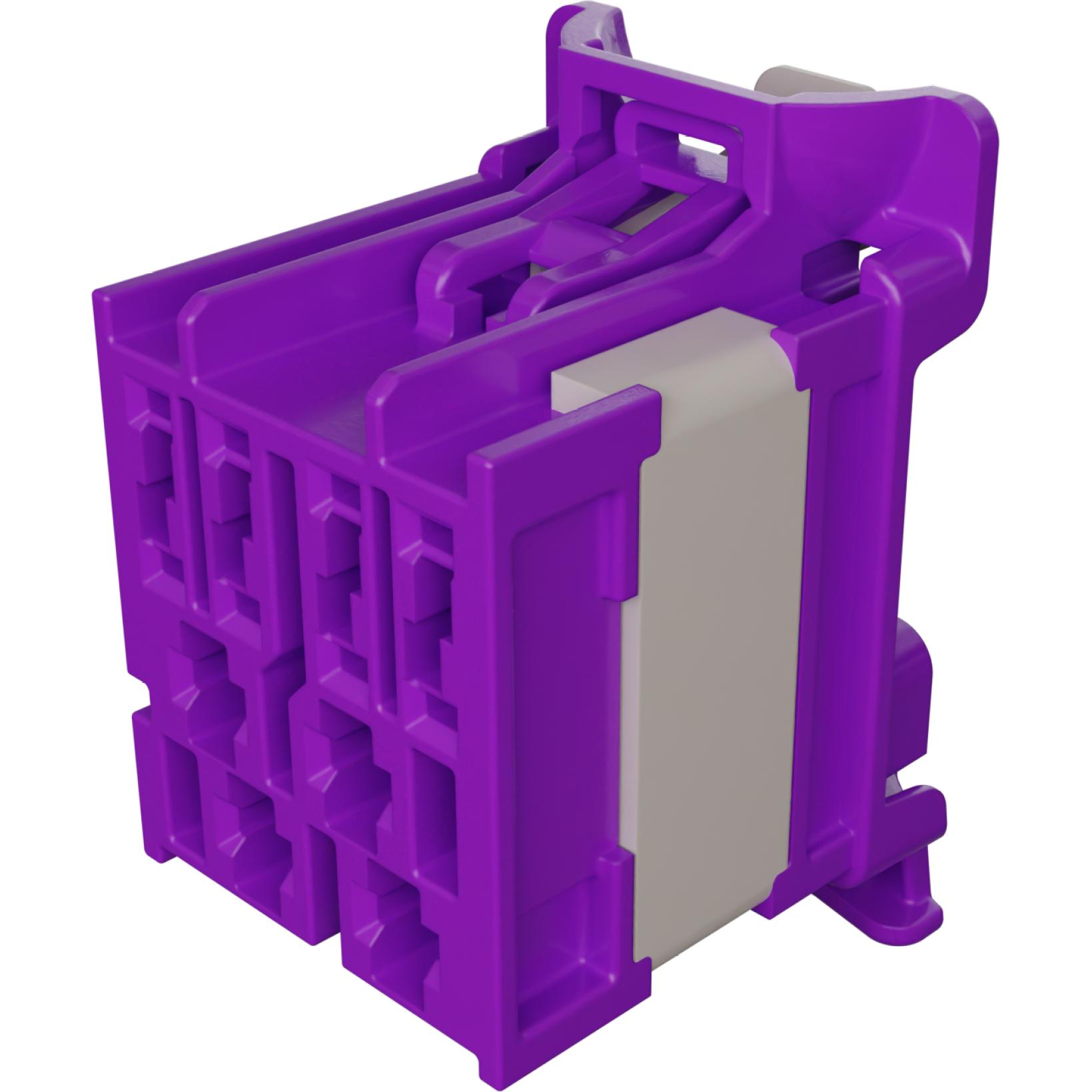 Molex-1600260003 Connector Discrete Wire Housing Conn Housing RCP 12 POS 2mm/4mm/5.2mm/7.2mm Crimp ST Cable Mount Purple stAK50h™ Bag