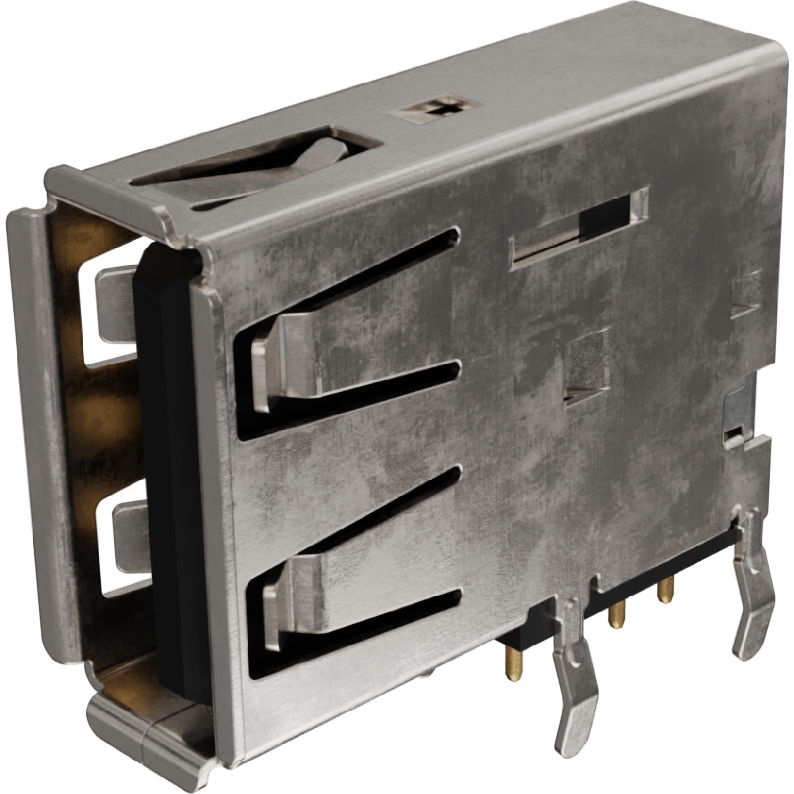 Molex-0482040001 Connector USB Conn USB 2.0 Type A RCP 4 POS 2mm Solder RA Thru-Hole 4 Terminal 1 Port Tray