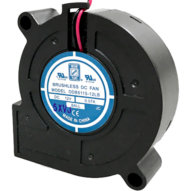 ORION FANS-ODB5115-12LB Blowers and Fans DC Blower Centrifugal Ball Bearing 12V 8V to 13.8V 2.4CFM 32dB Low Speed