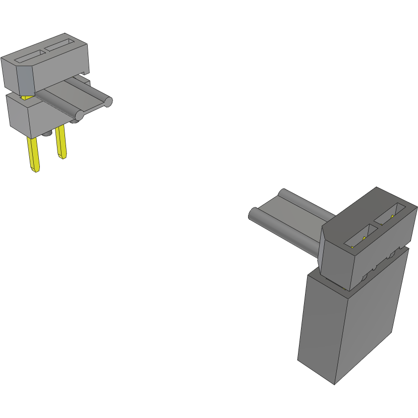 Samtec-IDMS-02-T-12.00 Flachband Kabelbaugruppen Cable Assembly 0.304m 28AWG 2.54mm 2 to 2 POS IDC Connector to IDC Connector F-M Clamshell