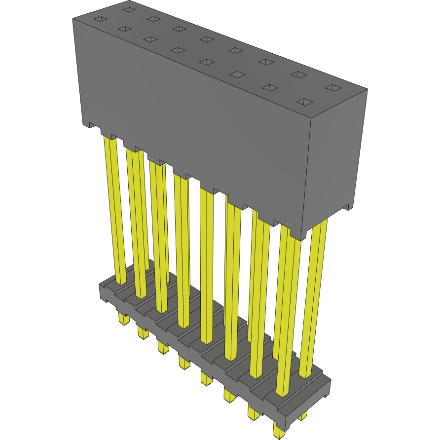 Samtec-ESQT-108-02-G-D-767 Connector Headers and PCB Receptacles Conn Elevated Socket SKT 16 POS 2mm Solder ST Top Entry Thru-Hole Layer