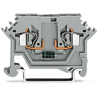 WAGO-280-613/281-410 Connector Terminal Blocks Conn Diode Terminal Block 2 POS Spring Clamp DIN Rail 0.5A Box