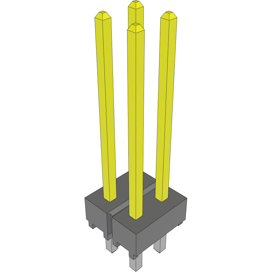 Samtec-HTSW-102-15-S-D Steckverbinderleisten und Leiterplattenbuchsen Conn Unshrouded Header HDR 4 POS 2.54mm Solder ST Top Entry Thru-Hole Bulk