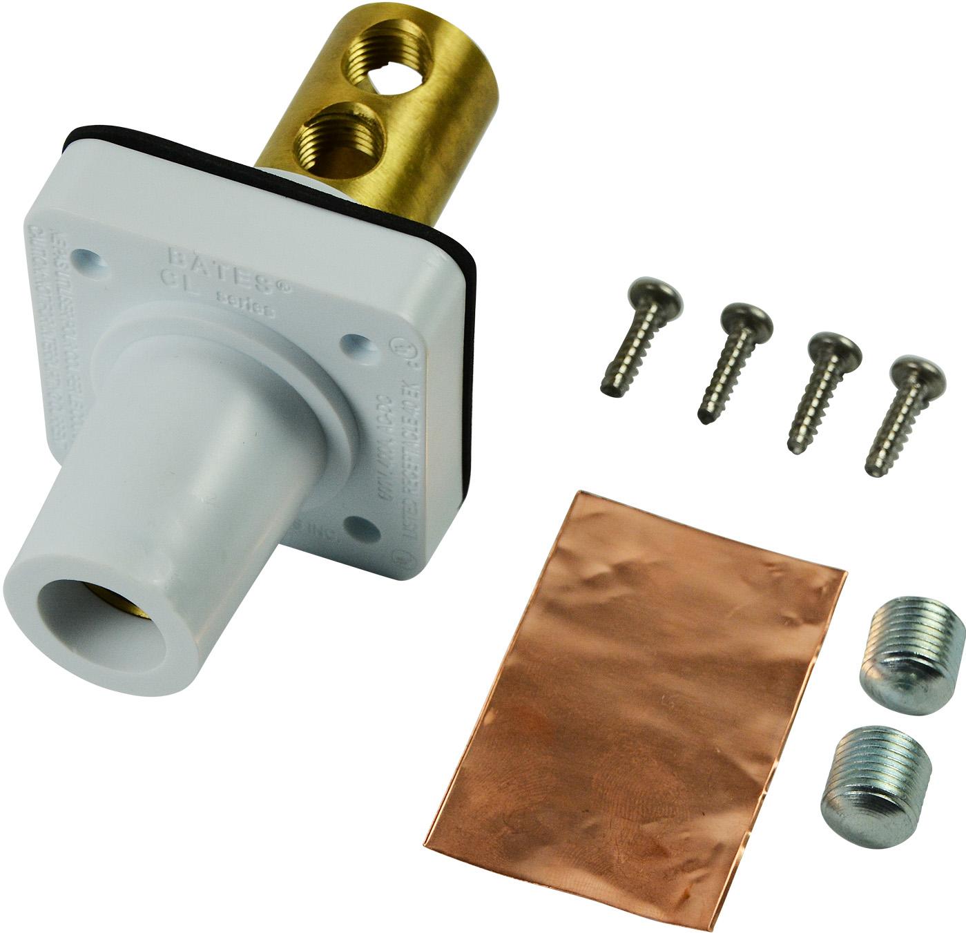 Marinco-CL20FRB-B Potencia del conector CL Series Panel Mount (400A / 600V) #2 - 2/0 AWG Double Set Screw Female - White (B)