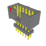 Conn Elevated Shrouded Header HDR 12 POS 2.54mm Solder ST Top Entry Thru-Hole Layer