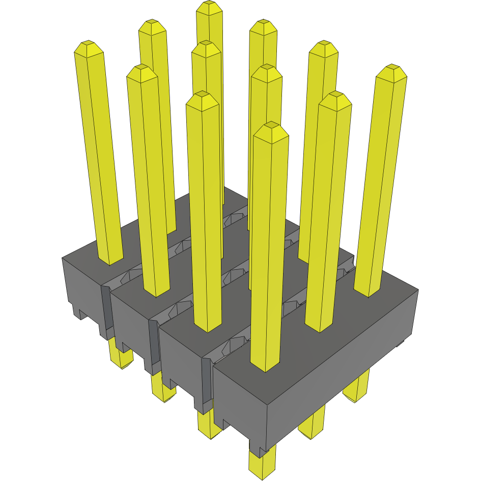 Samtec-HTSW-104-14-G-T Cabezales del conector y receptáculos PCB Conn Unshrouded Header HDR 12 POS 2.54mm Solder ST Top Entry Thru-Hole Bulk