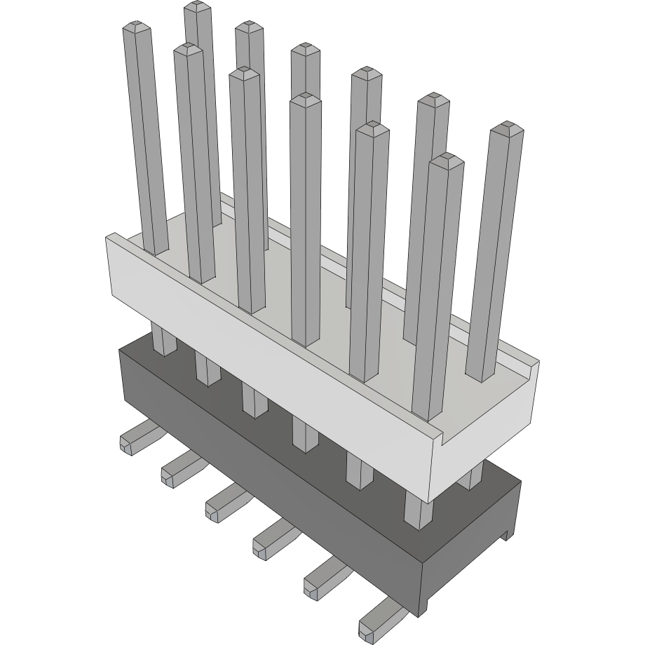 Samtec-HW-06-09-T-D-350-SM Steckverbinderleisten und Leiterplattenbuchsen Conn Board Stacker HDR 12 POS 2.54mm Solder ST Top Entry SMD Tube