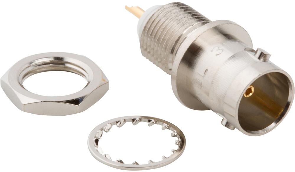 Amphenol RF-031-70018 RF-Steckverbinder Conn BNC 0Hz to 4GHz 75Ohm Solder Cup ST Panel Mount RCP Gold