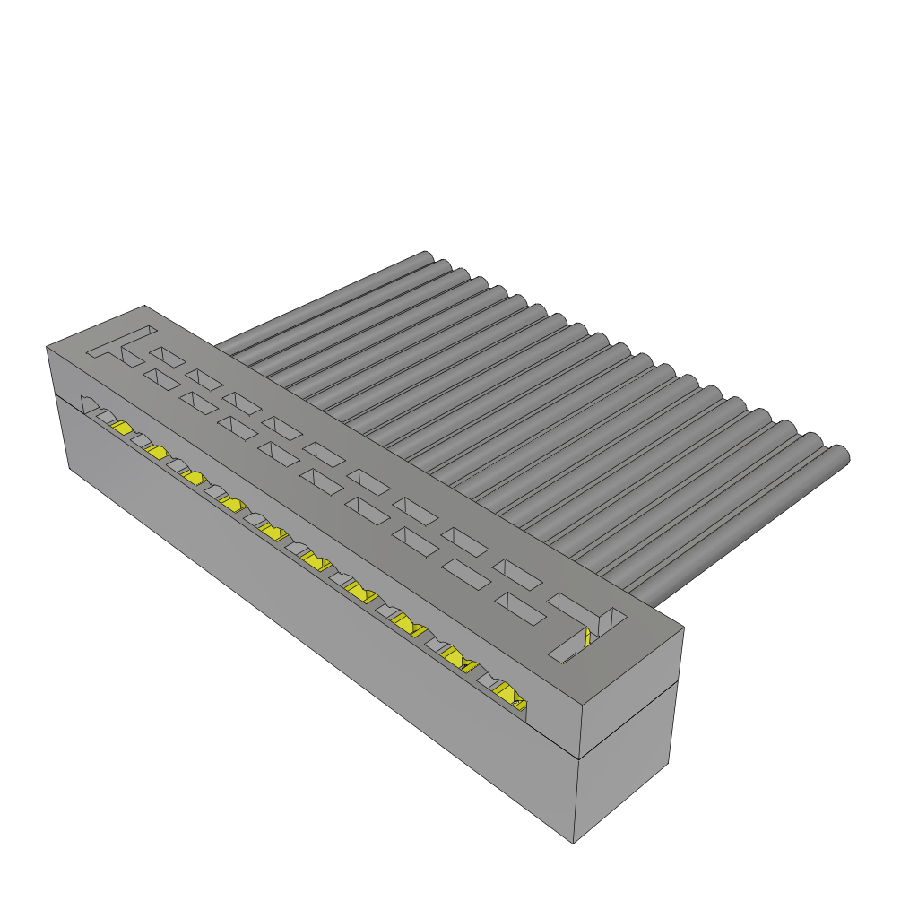 Samtec-TCSD-10-S-04.00-01-F-N Montaje de cables de cinta/plano Cable Assembly 0.101m 28AWG 1mm 20 POS IDC Connector F TIGER EYE™ Bulk