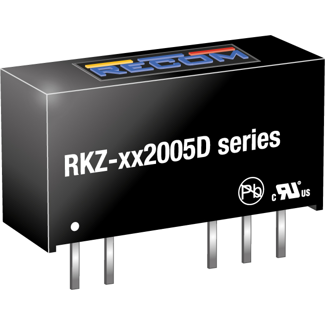 RECOM Power-RKZ-122005D Convertisseur CC en CC et module de régulateur de commutation Module DC-DC 12VIN 2-OUT 20V/-5V 0.05A/-0.2A 2W 5-Pin SIP Module Tube