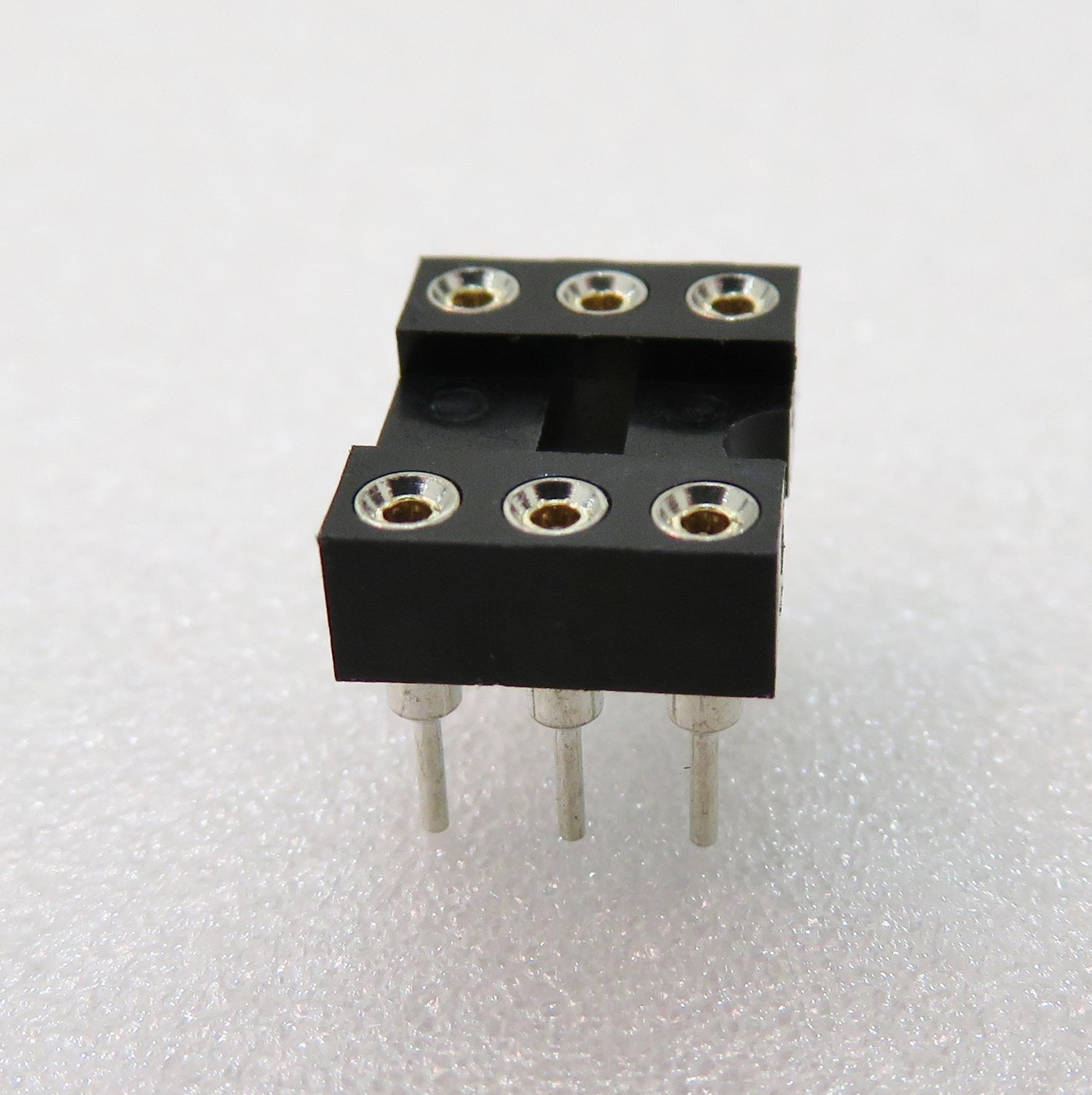 ADAM TECH-ICM-306-1-GT Enchufe del conector Conn DIP Socket SKT 6 POS 2.54mm Solder ST Thru-Hole