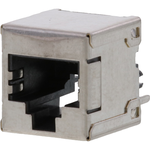 Conn RJ-45 F 8 POS 1.27mm Solder ST Thru-Hole 8 Terminal 1 Port Modular Jack 8/8, RJ45 Cat 3 Tray