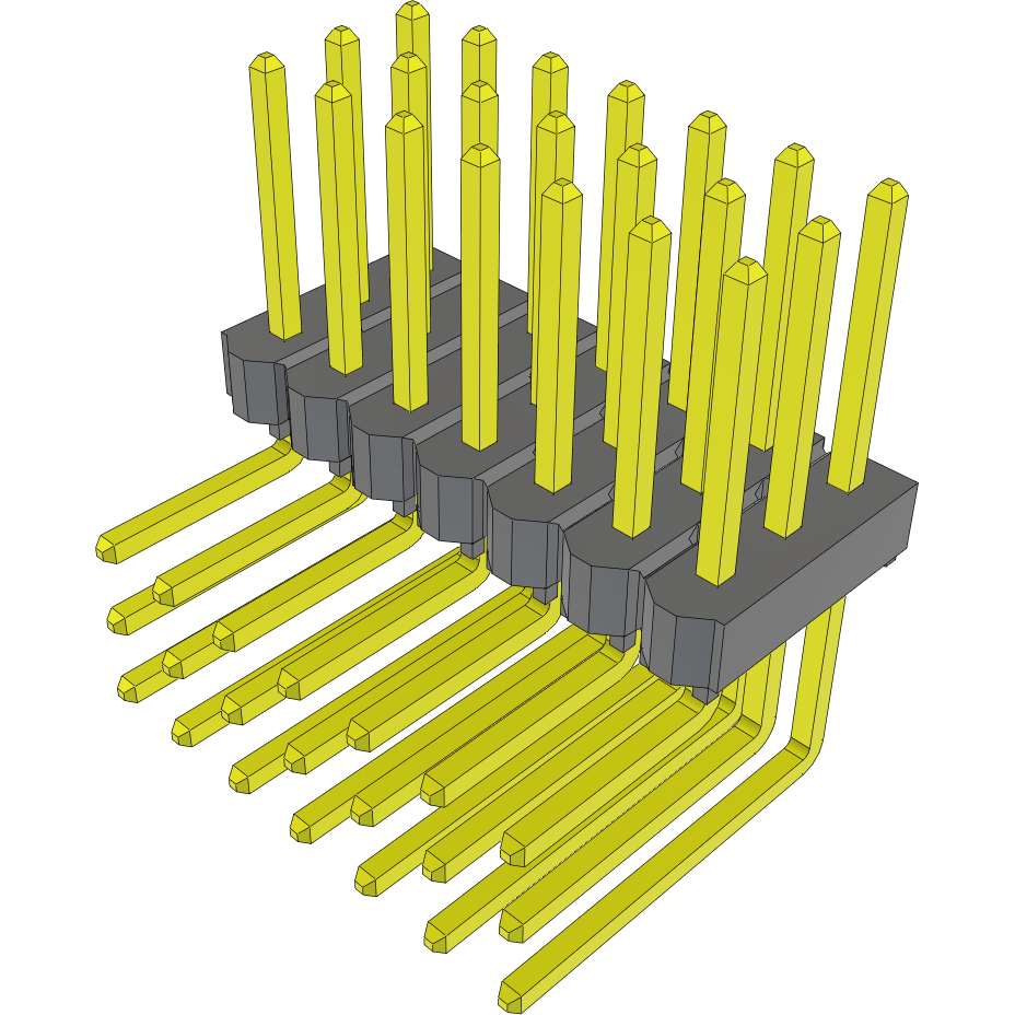Samtec-TSW-107-16-T-T-RA Connector Headers and PCB Receptacles Conn Unshrouded Header HDR 21 POS 2.54mm Solder RA Side Entry Thru-Hole Bulk