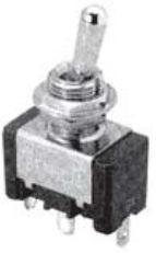 NIDEC Copal Electronics-ET115D12-Z Interruptor de palanca Switch Toggle ON ON SPDT Round Lever Solder 15A 250VAC Panel Mount with Threads