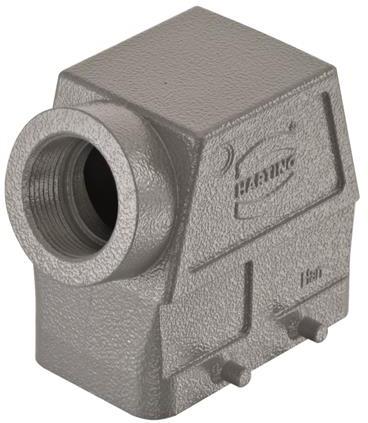 HARTING-09300100522 Schrumpfbalgenadapter Hood 90° 10B Shell Size Powder Die Cast Aluminum Double Lock