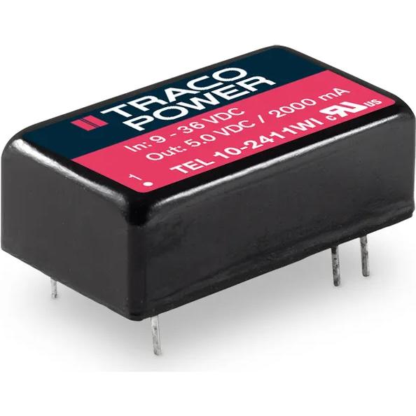 TRACO Electronic AG-TEL 10-2412WI Convertidor de CC a CC y módulo del regulador de conmutación Module DC-DC 24VIN 1-OUT 12V 0.833A 10W 6-Pin Metal DIP