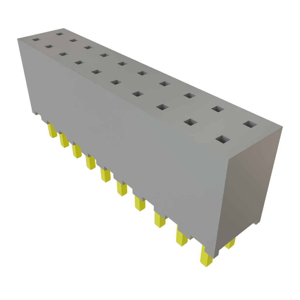 Samtec-TW-10-03-F-D-310-090 Connector Headers and PCB Receptacles Conn Board Stacker HDR 20 POS 2mm Solder ST Top Entry Thru-Hole Bulk