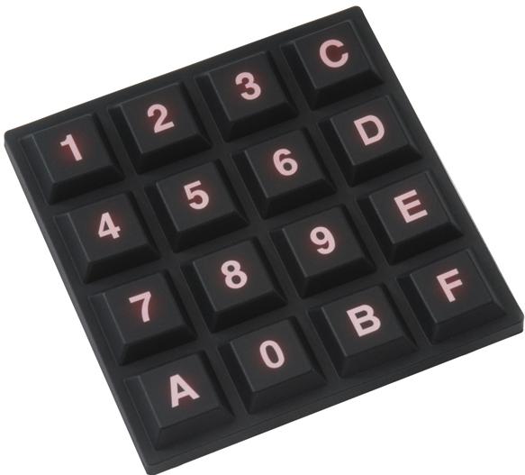 Grayhill-84BL-BB1-016CN Tastenfelder und Tastaturen Keypad 16 Terminal Pins 10mA 24VDC 3000000Cycles 5.56N