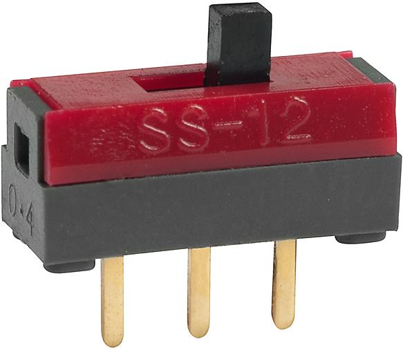NKK Switches-SS12SDP4 Switch Slide Switch Slide ON None ON SPDT Top Slide 0.1A 28VAC 28VDC 0.4VA 10000Cycles PC Pins Thru-Hole