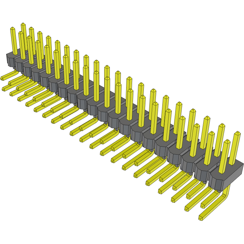 Samtec-TSW-120-08-SS-D-RA Steckverbinderleisten und Leiterplattenbuchsen Conn Unshrouded Header HDR 40 POS 2.54mm Solder RA Side Entry Thru-Hole Bulk