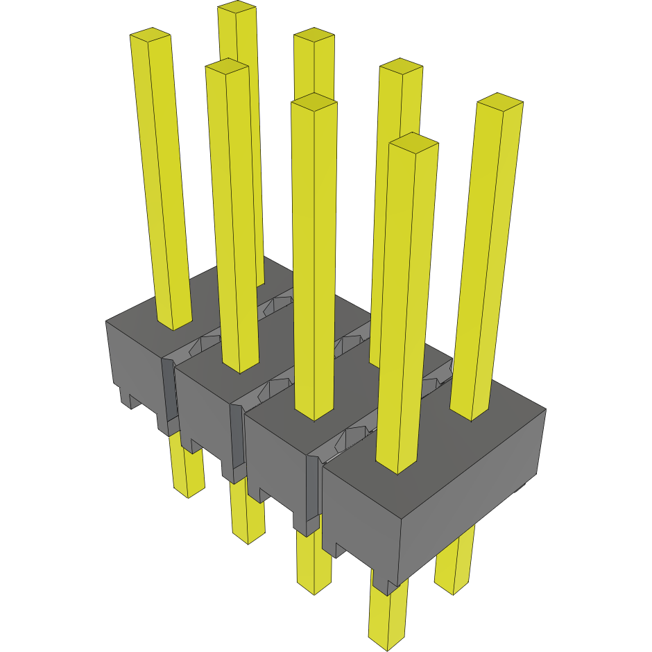 Samtec-MTSW-104-08-G-D-300 Piastre connettori e prese PCB Conn Unshrouded Header HDR 8 POS 2.54mm Solder ST Top Entry Thru-Hole Bulk