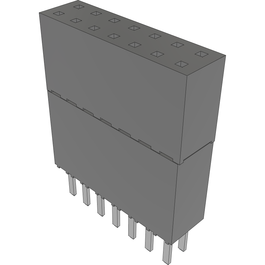 Samtec-ESW-107-69-S-D Connector Headers and PCB Receptacles Conn Elevated Socket SKT 14 POS 2.54mm Solder ST Top Entry Thru-Hole Tube