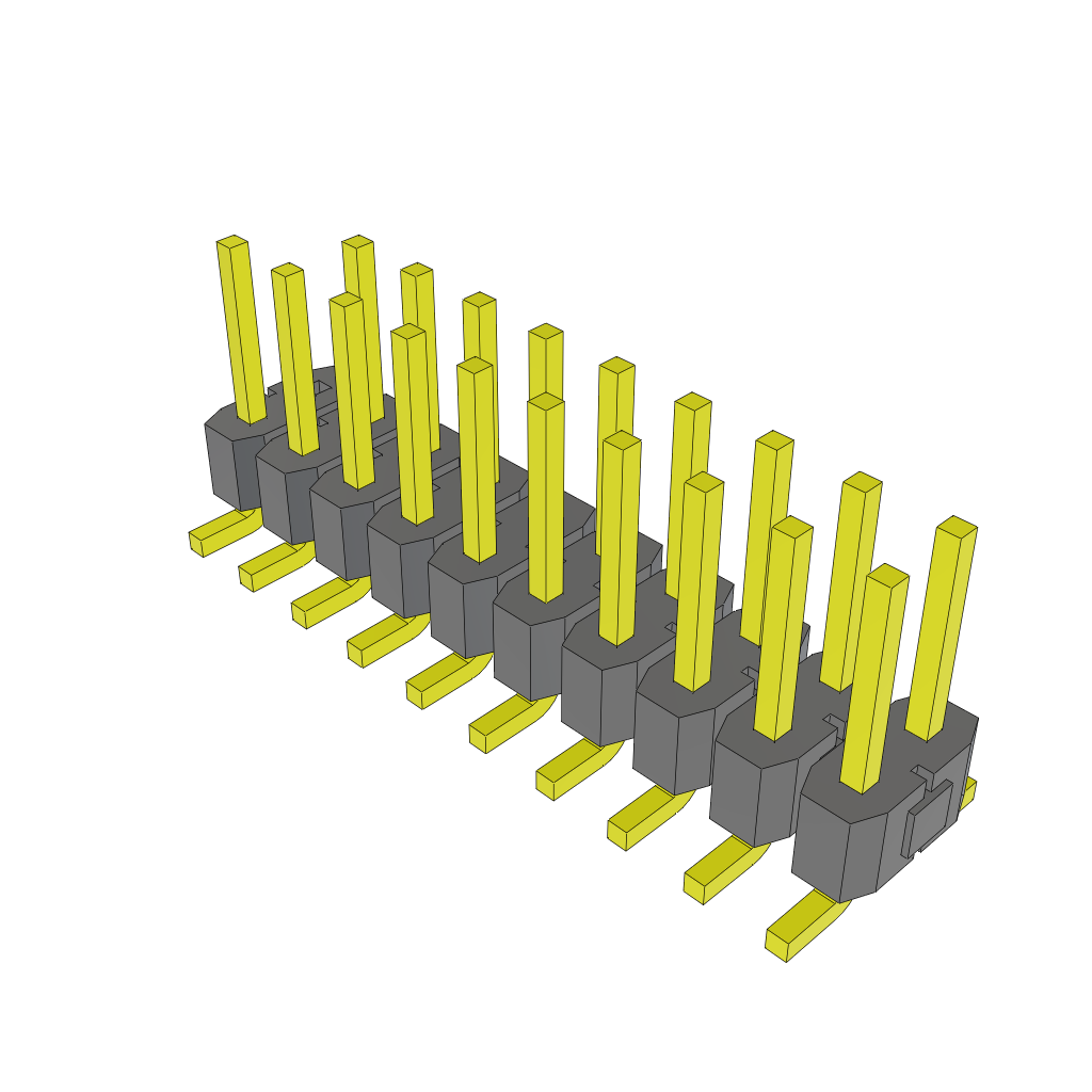 Samtec-TSM-110-01-T-DV-LC-002 Embases de raccordement et réceptacles PCB Conn Unshrouded Header HDR 20 POS 2.54mm Solder ST Top Entry SMD Tube