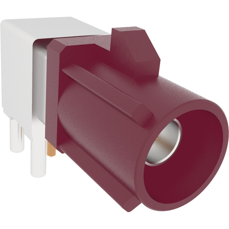 Amphenol RF-2FA1-NDRP-PCB-6 RF-Steckverbinder Conn FAKRA 2.0 0Hz to 4GHz 50Ohm Crimp/Solder RA Thru-Hole PL Gold Tray