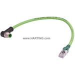 Cable Assembly Round 25m 22AWG RJ-45 to M12 Circular 4 to 4 POS M-M