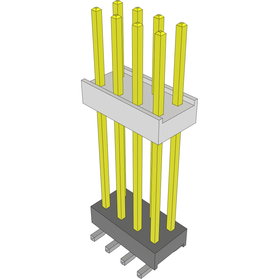 Samtec-HW-04-20-L-D-787-SM Steckverbinderleisten und Leiterplattenbuchsen Conn Board Stacker HDR 8 POS 2.54mm Solder ST Top Entry SMD Bulk