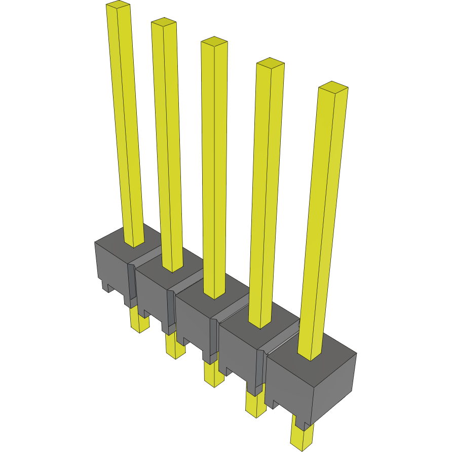 Samtec-MTSW-105-22-G-S-430 Connector Headers and PCB Receptacles Conn Unshrouded Header HDR 5 POS 2.54mm Solder ST Top Entry Thru-Hole Bulk
